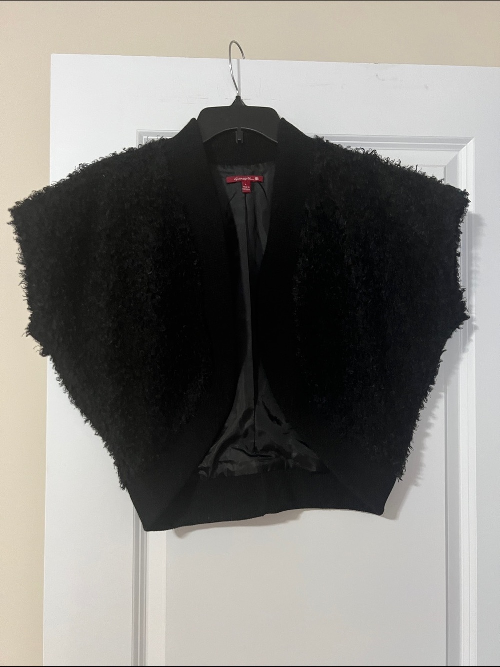 Express Black Textured Short-Sleeve Shrug